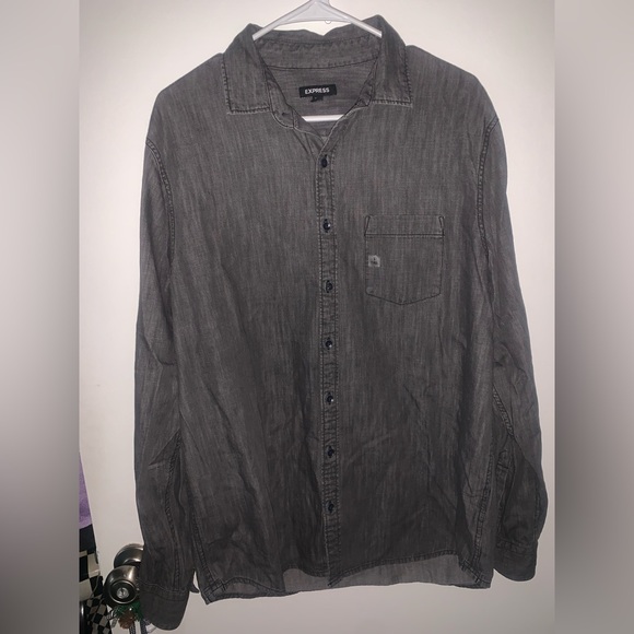 Express Other - Mens Grey Express Button Down